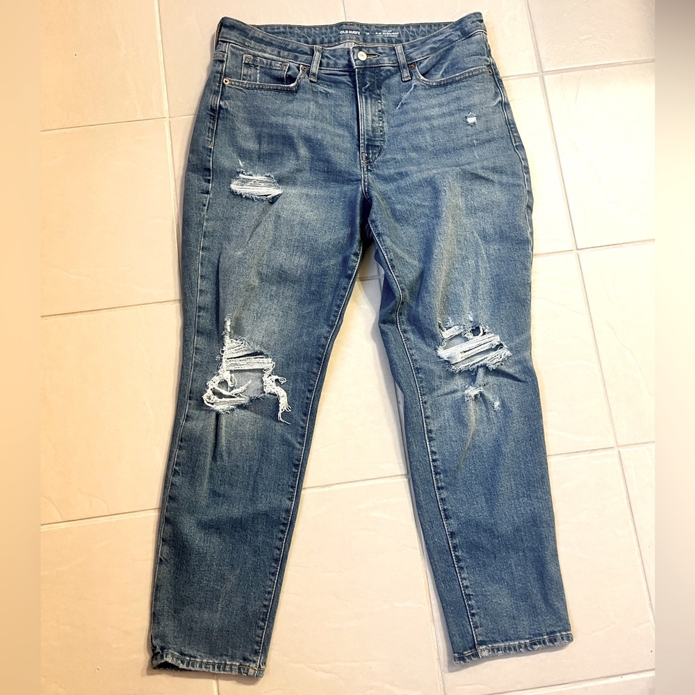 High rise straight leg jeans